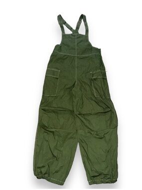 Almost Famous Olive Green Cargo Overalls Jumpsuit